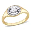 Mimi & Max 1/4ct Oval And Round-cut Diamond Ring 14k Yellow Gold In White