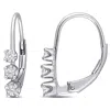 Mimi & Max 1/4ct Tdw 3 Stone Diamond Leverback Earrings In Sterling Silver In White