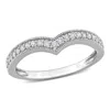 Mimi & Max 1/4ct Tdw Diamond Graduated Chevron Design Ring In 10k White Gold In Silver