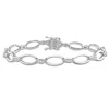 Mimi & Max 1/4ct Tdw Diamond Oval Link Bracelet In Sterling Silver - 7.25 In. In Silver