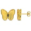 Mimi & Max 1/4ct Tgw Marquise-cut Created Alexandrite Butterfly Stud Earrings Yellow Silver In Gold