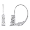 Mimi & Max 1/4ct Tw 3 Stone Diamond Leverback Earrings In 14k White Gold In White