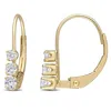 Mimi & Max 1/4ct Tw 3-stone Diamond Leverback Earrings In 14k Yellow Gold In Yellow