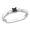 Mimi & Max 1/4ct Tw Black And White Diamond Engagement Ring 10k White Gold In Black