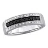 Mimi & Max 1/4ct Tw Black Diamond Anniversary Band Sterling Silver In Black