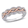 Mimi & Max 1/4ct Tw Diamond Braided Ring 10k Rose And White Gold In White