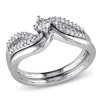 Mimi & Max 1/4ct Tw Diamond Bridal Set Sterling Silver In White