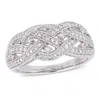 Mimi & Max 1/4ct Tw Diamond Entwined Ring In Sterling Silver In Silver