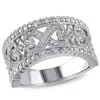 Mimi & Max 1/4ct Tw Diamond Filigree Ring Sterling Silver In White
