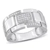 Mimi & Max 1/4ct Tw Diamond Men's Ring In Sterling Silver In White