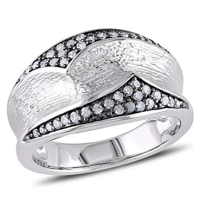 Mimi & Max 1/4ct Tw Diamond Ring Sterling Silver In Metallic