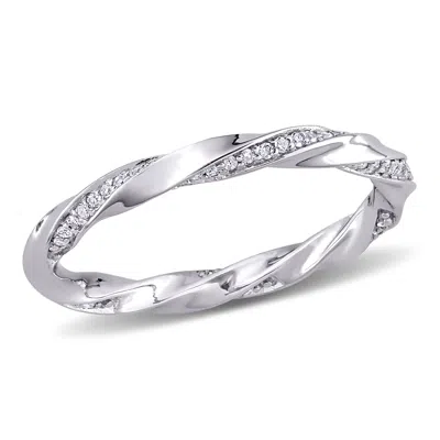 Mimi & Max 1/4ct Tw Diamond Twist Eternity Ring 10k White Gold