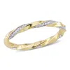 Mimi & Max 1/4ct Tw Diamond Twist Eternity Ring 10k Yellow Gold In White