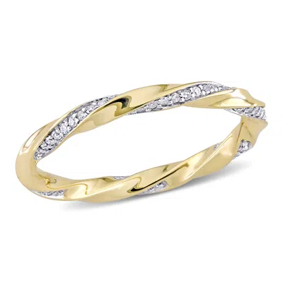 Mimi & Max 1/4ct Tw Diamond Twist Eternity Ring 10k Yellow Gold In White