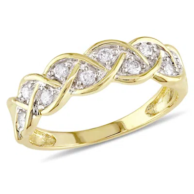Mimi & Max 1/4ct Tw Pave Diamond Braided Anniversary Band In 10k Yellow Gold In White