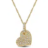 Mimi & Max 1/4ct Tw Pave Diamond Heart Necklace In 14k Yellow Gold In White