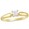 Mimi & Max 1/4ct Tw Princess Diamond Solitaire Engagement Ring 10k Yellow Gold In White
