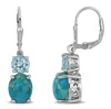 Mimi & Max 15 1/5ct Tgw Composite Light Blue Turquoise Sky Blue Topaz Earrings Sterling Silver In Metallic