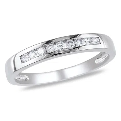 Mimi & Max 1/5ct Tdw Channel Set Diamond Anniversary Band 10k White Gold