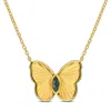 Mimi & Max 1/5ct Tgw Marquise-cut Alexandrite Butterfly Necklace Yellow Silver-17 In In Gold