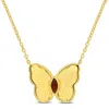 Mimi & Max 1/5ct Tgw Marquise-cut Garnet Butterfly Necklace With Chain Yellow Silver-17 In In Gold
