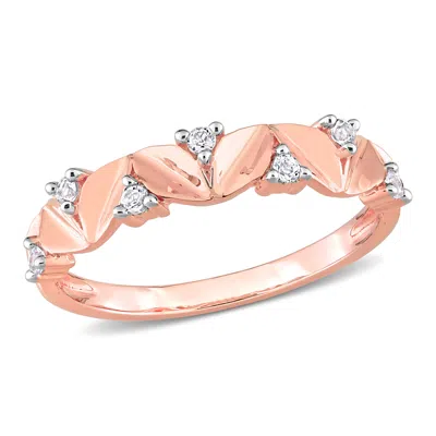 Mimi & Max 1/5ct Tgw White Topaz Ring Rose Silver