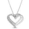 Mimi & Max 1/5ct Tw Diamond Heart Necklace In Sterling Silver In Silver