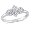 Mimi & Max 1/5ct Tw Diamond Leaf And Heart Shaped Cluster Ring 14k White Gold In White