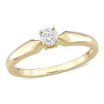 Mimi & Max 1/5ct Tw Diamond Solitaire Engagement Ring 10k Yellow Gold In White