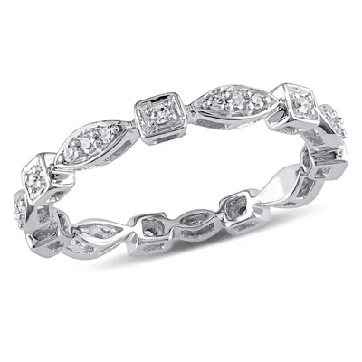 Mimi & Max 1/5ct Tw Diamond Vintage Eternity Ring 10k White Gold