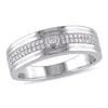 Mimi & Max 1/5ct Tw Double Row Bezel Set Diamond Ring 10k White Gold In White