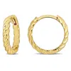Mimi & Max 15mm Twist Design Mini Hoop Earrings In 14k Yellow Gold In Yellow