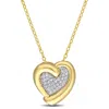 Mimi & Max 1/6ct Tdw Diamond Heart Pendant With Chain In Yellow Plated Sterling Silver In Yellow