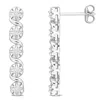 Mimi & Max 1/6ct Tdw Diamond Twist Drop Earrings In Sterling Silver In Silver