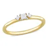 Mimi & Max 1/6ct Tdw Princess & Round Diamond Ring 14k Yellow Gold In White
