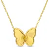 Mimi & Max 1/6ct Tgw Marquise-cut Citrine Butterfly Necklace With Chain Yellow Silver-17 In In Yellow