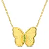 Mimi & Max 1/6ct Tgw Marquise-cut Peridot Butterfly Necklace With Chain Yellow Silver-17 In In Gold