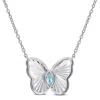Mimi & Max 1/6ct Tgw Marquise-cut Sky Blue Topaz Butterfly Necklace In Sterling Silver-17 In In Blue