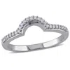 Mimi & Max 1/6ct Tw Diamond Accent Contour Wedding Band 10k White Gold In White