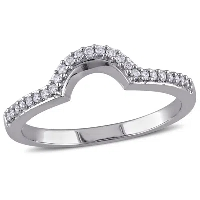 Mimi & Max 1/6ct Tw Diamond Accent Contour Wedding Band 10k White Gold