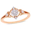 Mimi & Max 1/6ct Tw Diamond Cluster Ring 10k Rose Gold In White