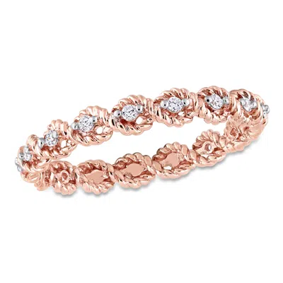Mimi & Max 1/6ct Tw Diamond Infinity Eternity Ring 10k Rose Gold