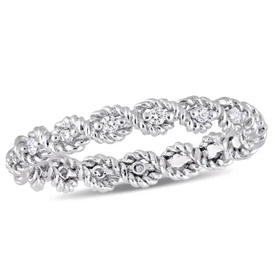 Mimi & Max 1/6ct Tw Diamond Infinity Eternity Ring 10k White Gold