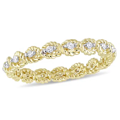 Mimi & Max 1/6ct Tw Diamond Infinity Eternity Ring 10k Yellow Gold In Multi