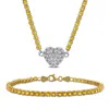Mimi & Max 17 1/2ct Tgw Blue Topaz Created White Sapphire Heart Necklace And Bracelet Sterling Silver