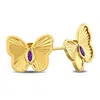 Mimi & Max 1/7ct Tgw Amethyst Butterfly Stud Earrings In 10k Yellow Gold In Purple
