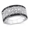 Mimi & Max 1/7ct Tw Black And White Diamond Vintage Ring In Sterling Silver With Black Rhodium In Black
