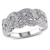 Mimi & Max 1/8 Ct Tw Braided Diamond Ring In Sterling Silver In White
