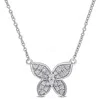 Mimi & Max 1/8 Ct Tw Diamond Butterfly Pendant With Chain In 10k White Gold In White