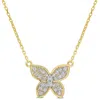 Mimi & Max 1/8 Ct Tw Diamond Butterfly Pendant With Chain In 10k Yellow Gold In Yellow